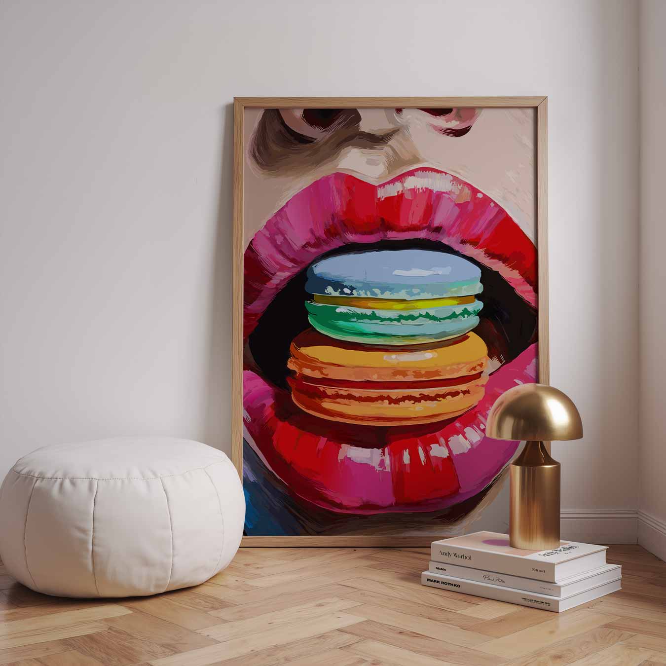 Kleurrijke Macaron Kus Poster-WallArtistic