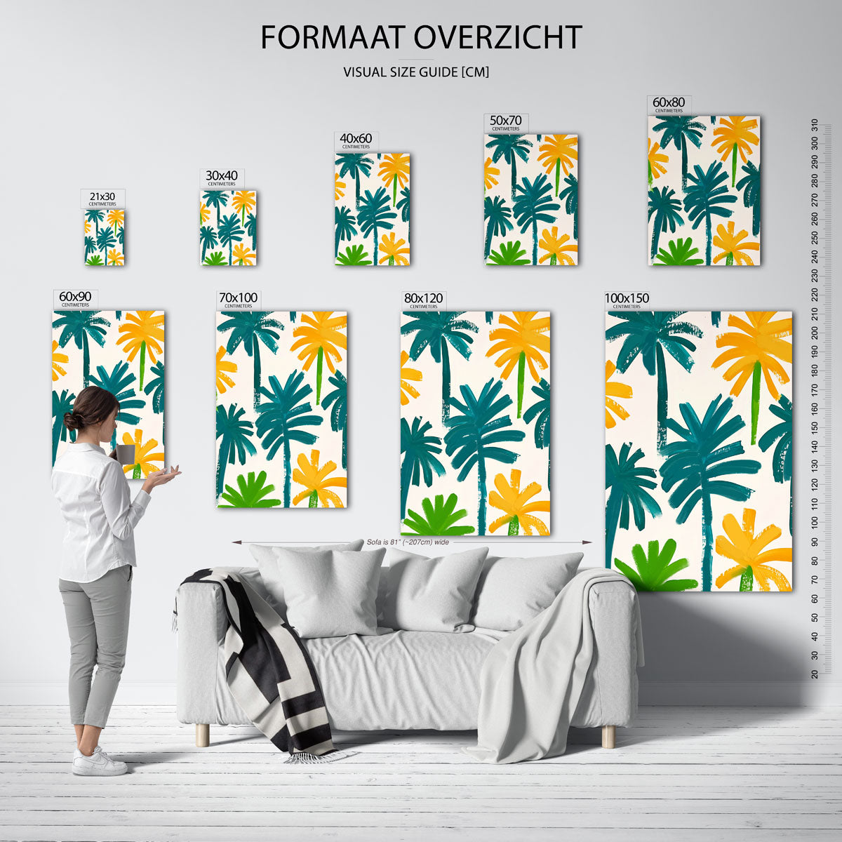 Palmbladeren en bloemen Poster
