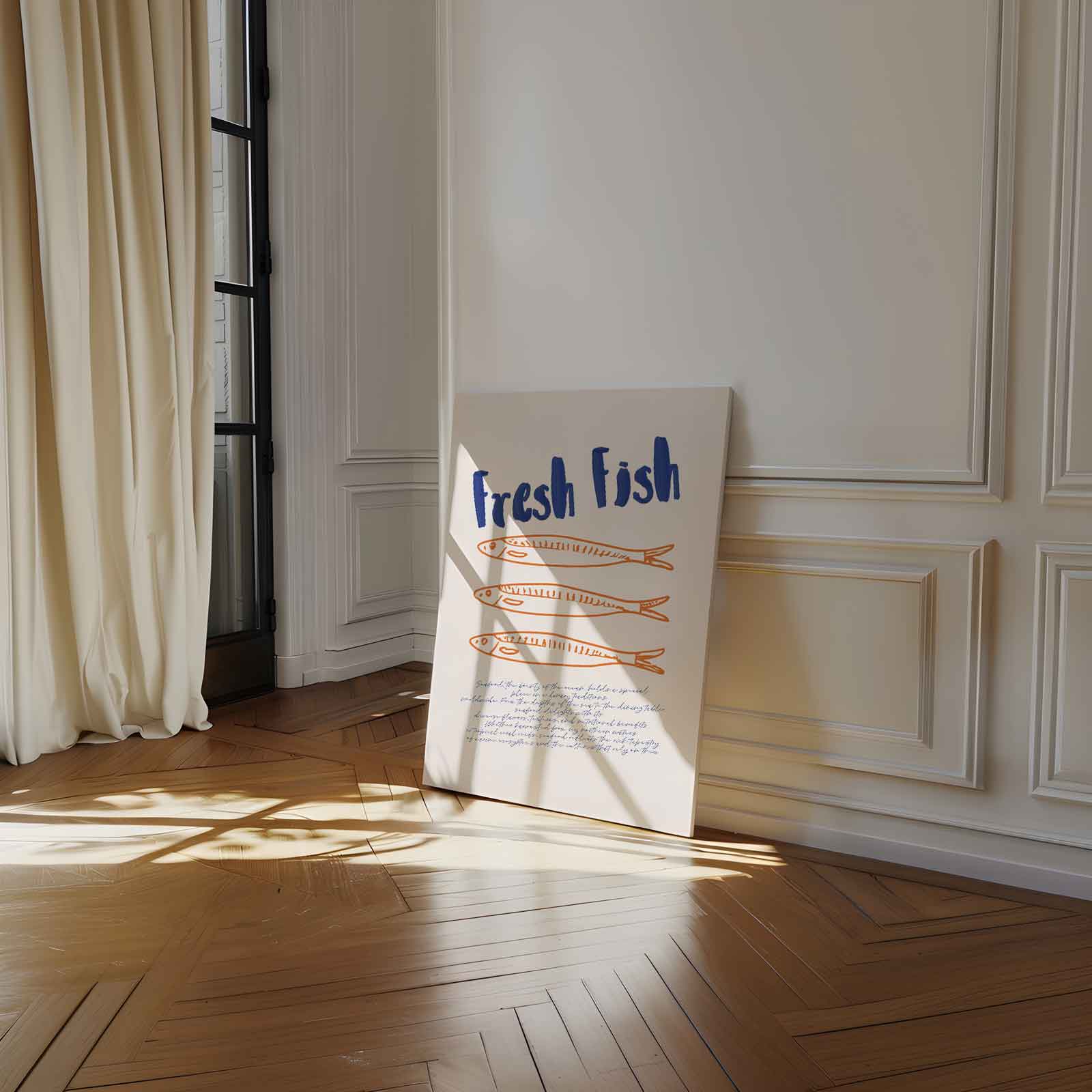 Verse Vis Illustratie Kunstwerk-canvas-dibond-plexiglas-wanddecoratie-WallArtistic