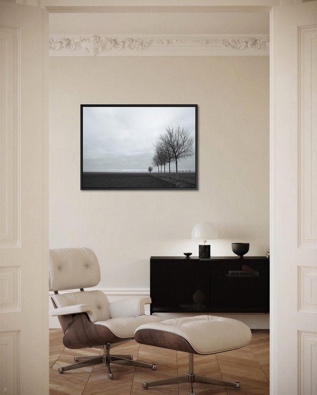 Landschap met bomenrij Kunstwerk