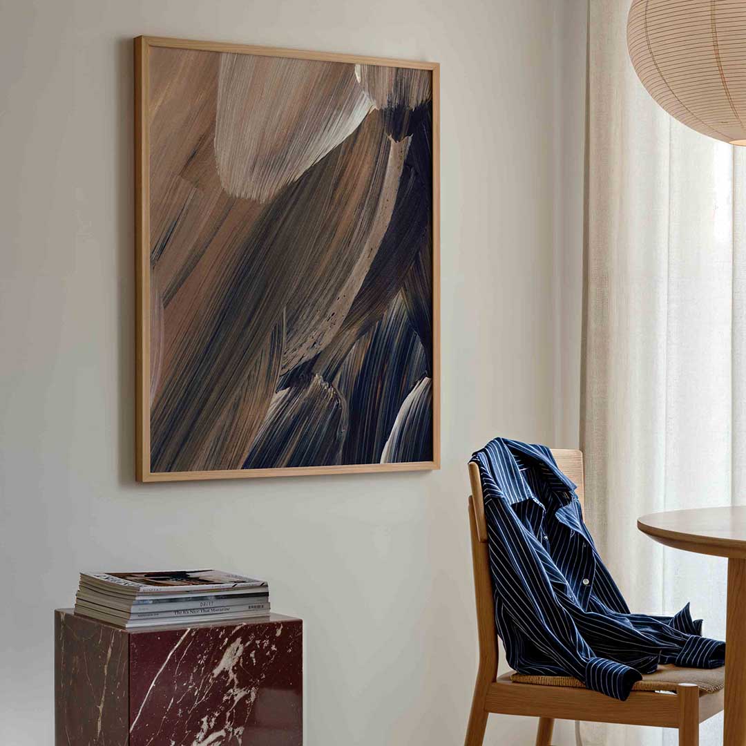 Abstracte penseelstreken Poster
