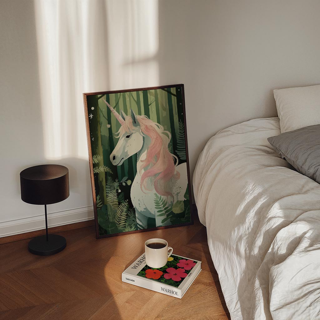 Magische Eenhoorn in het Bos Poster-WallArtistic