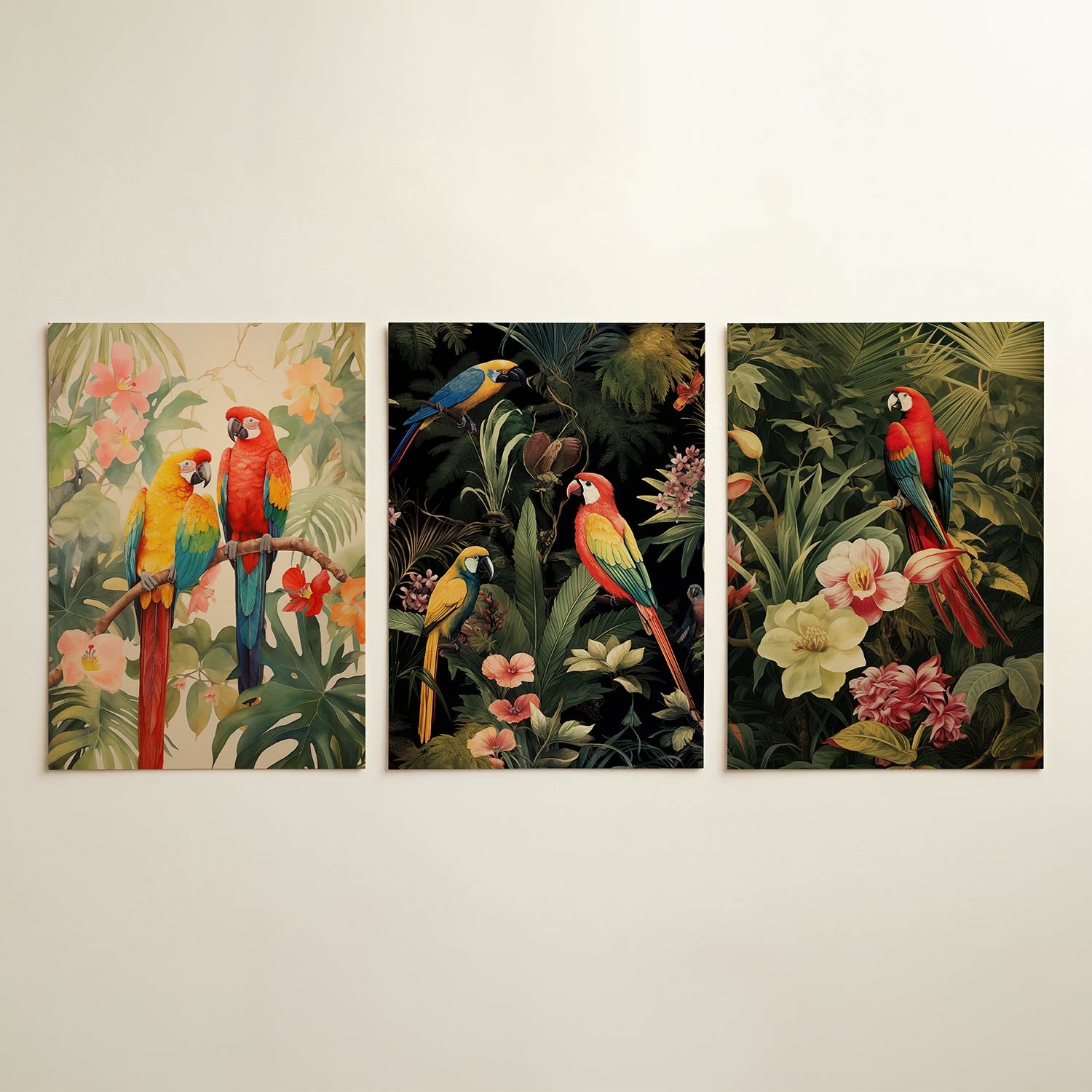 Kleurrijke papegaaien Posterset