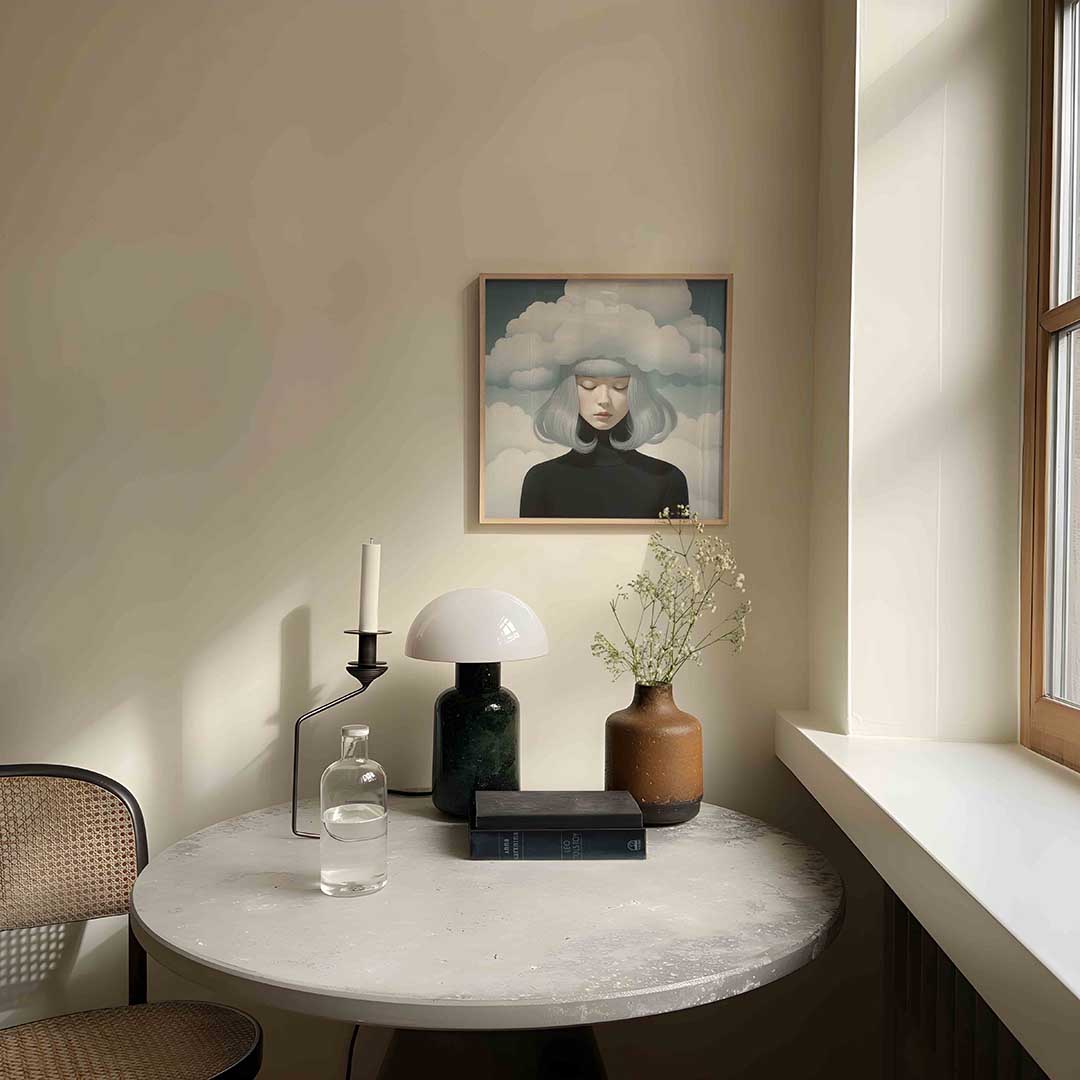 Vrouw met wolken Poster