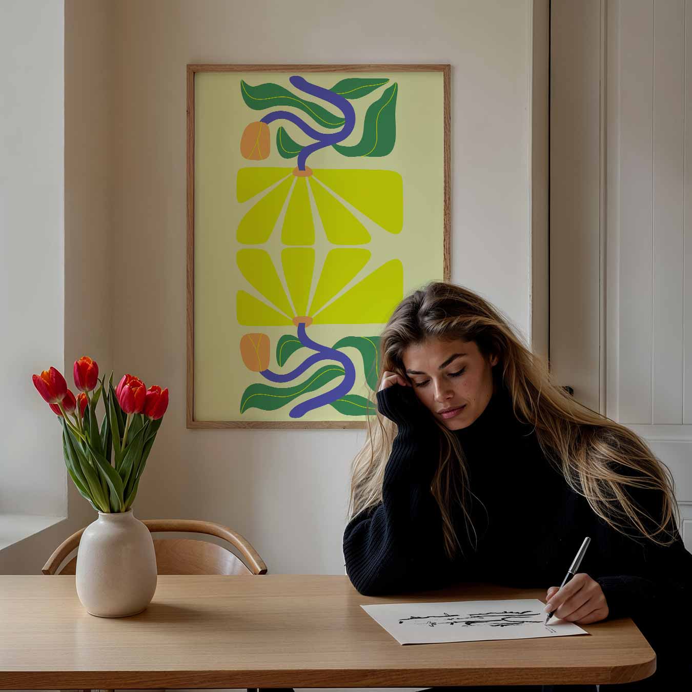Vrolijke Bloementuin Poster-WallArtistic