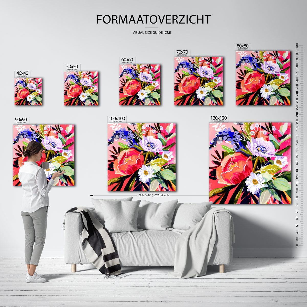 Bloemen op roze Poster