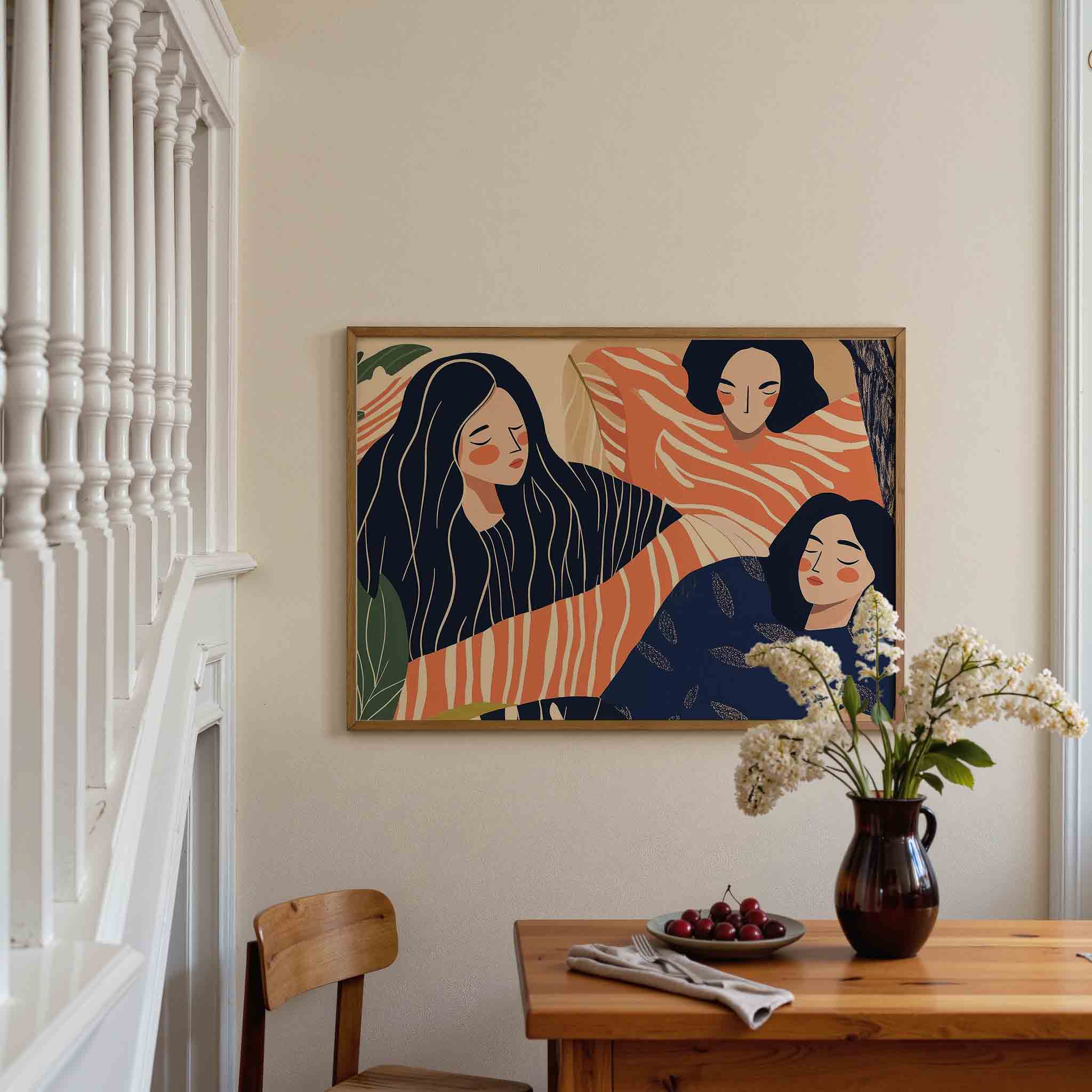 Drie figuren met patronen Poster