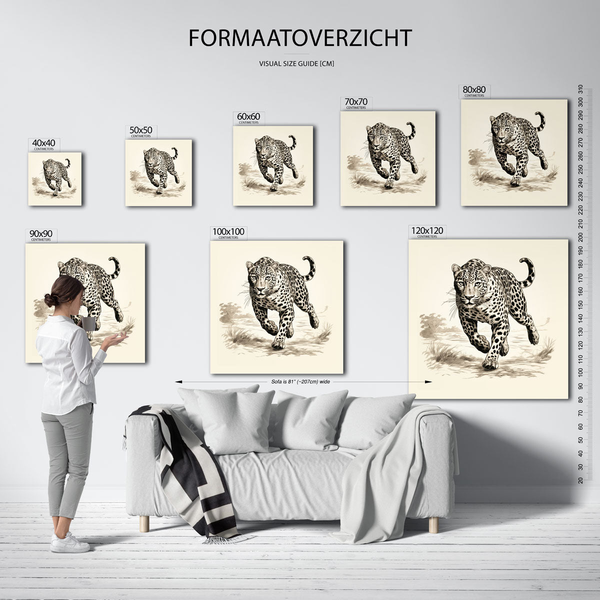 Rennende luipaard Poster