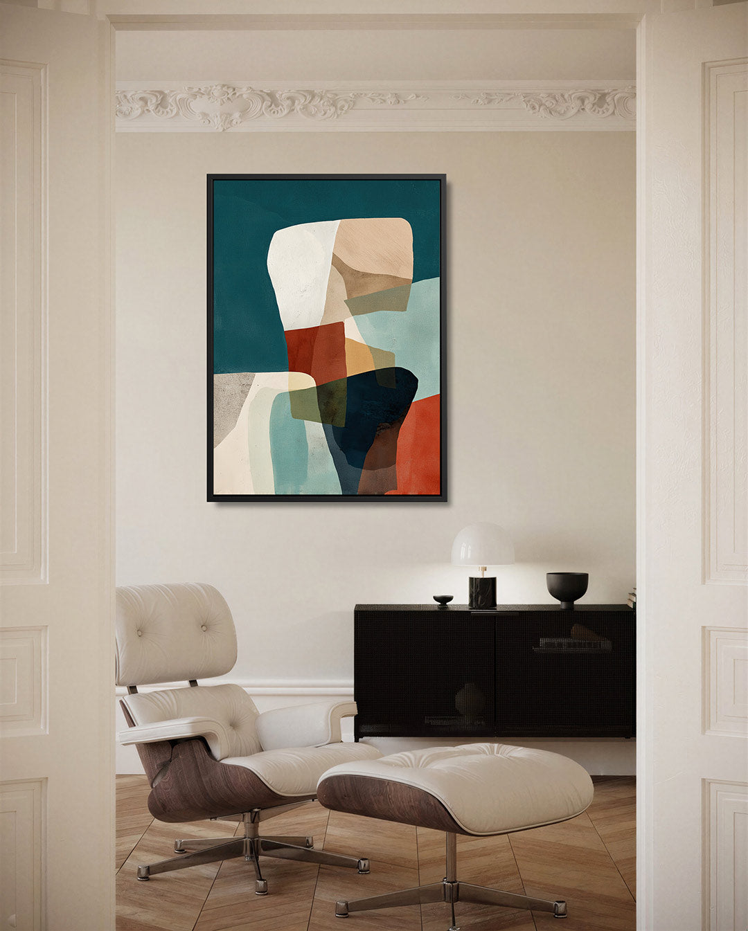 Vormenspel met kleuren Kunstwerk