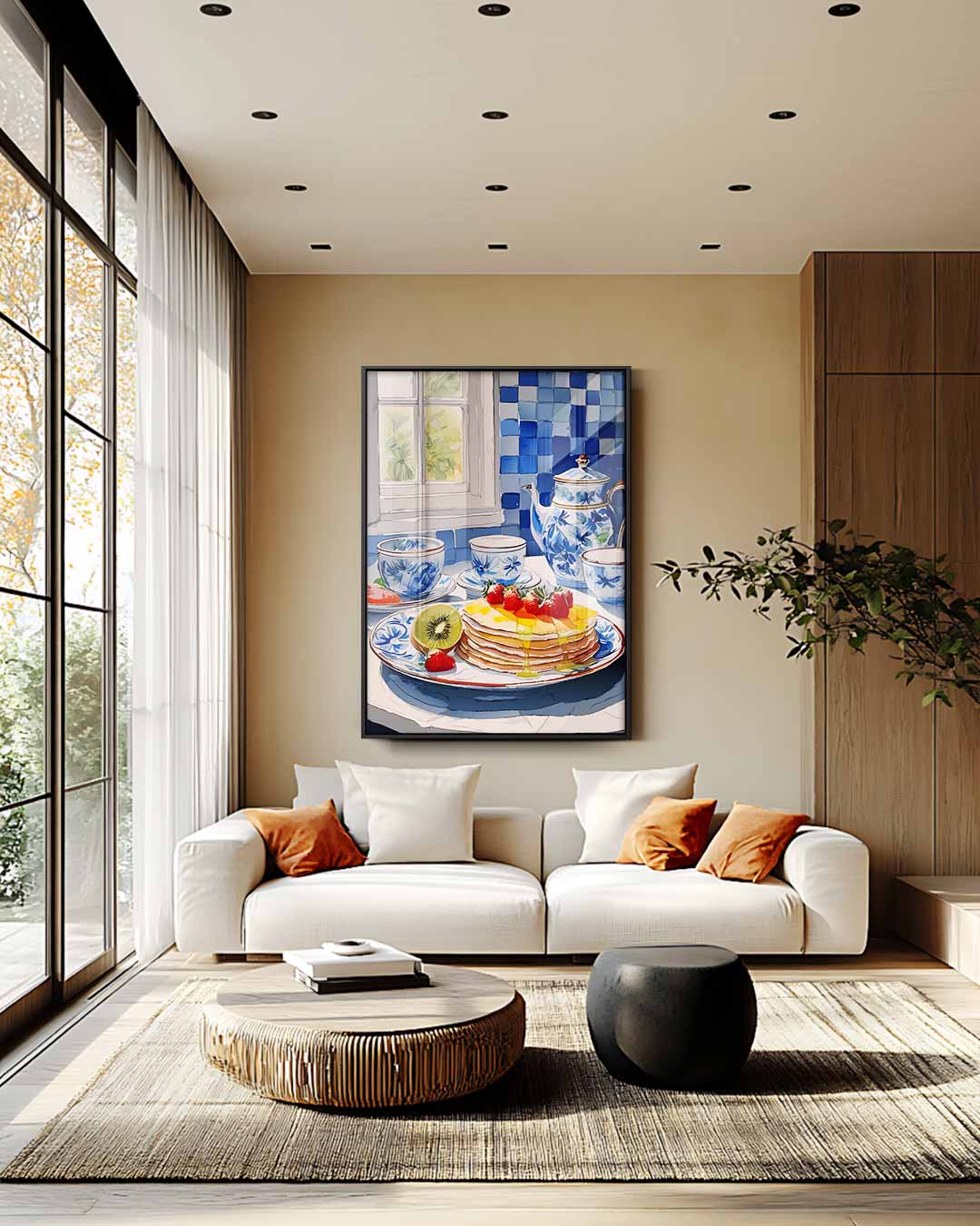 Ontbijtoase in Blauw Kunstwerk-canvas-dibond-plexiglas-wanddecoratie-WallArtistic
