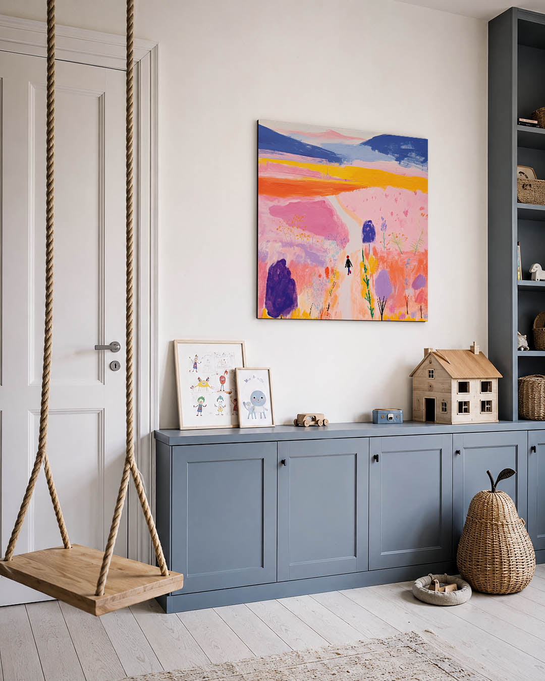Kleurrijke landschap wandeling Kunstwerk
