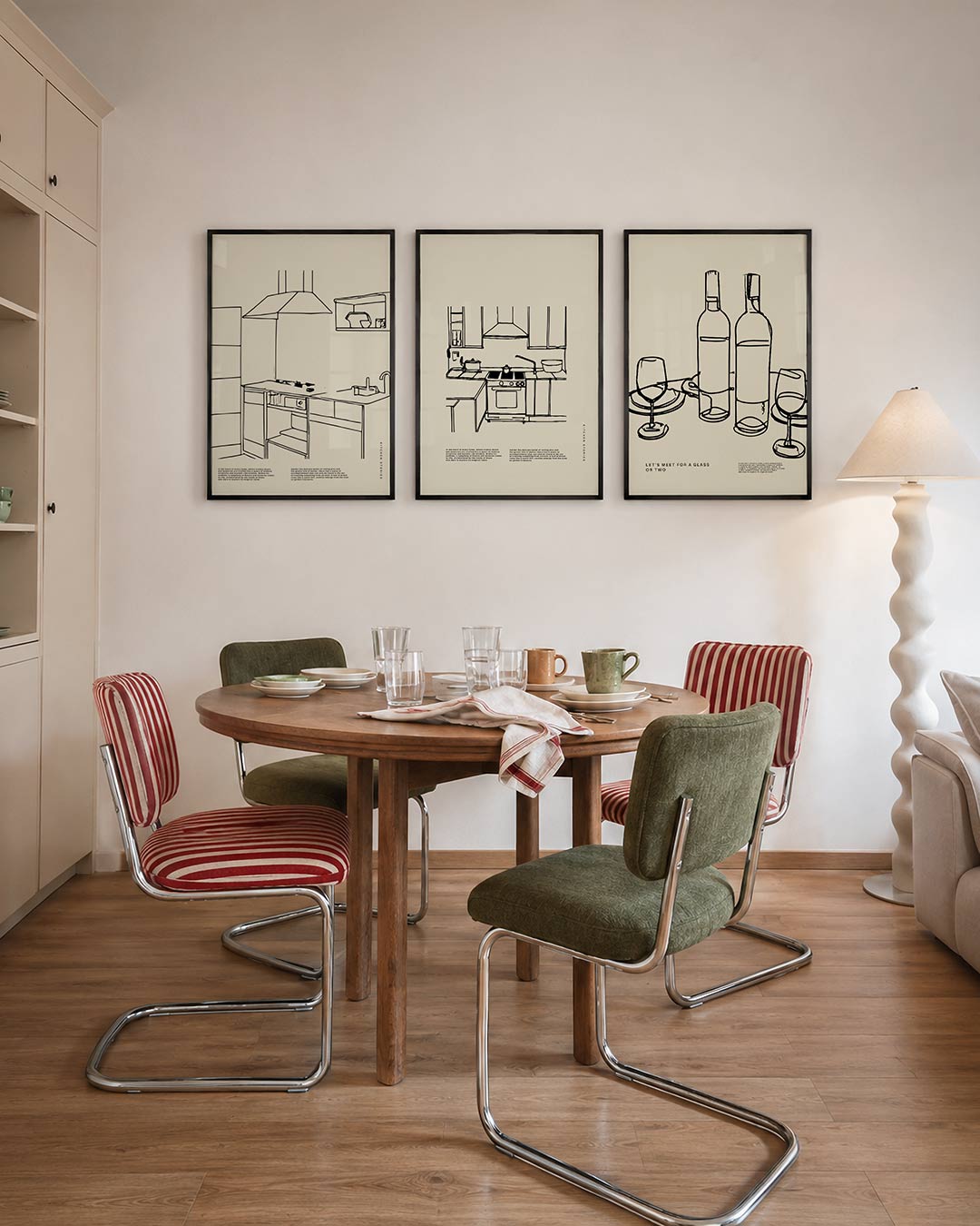 Keukenlijnenspel Posterset