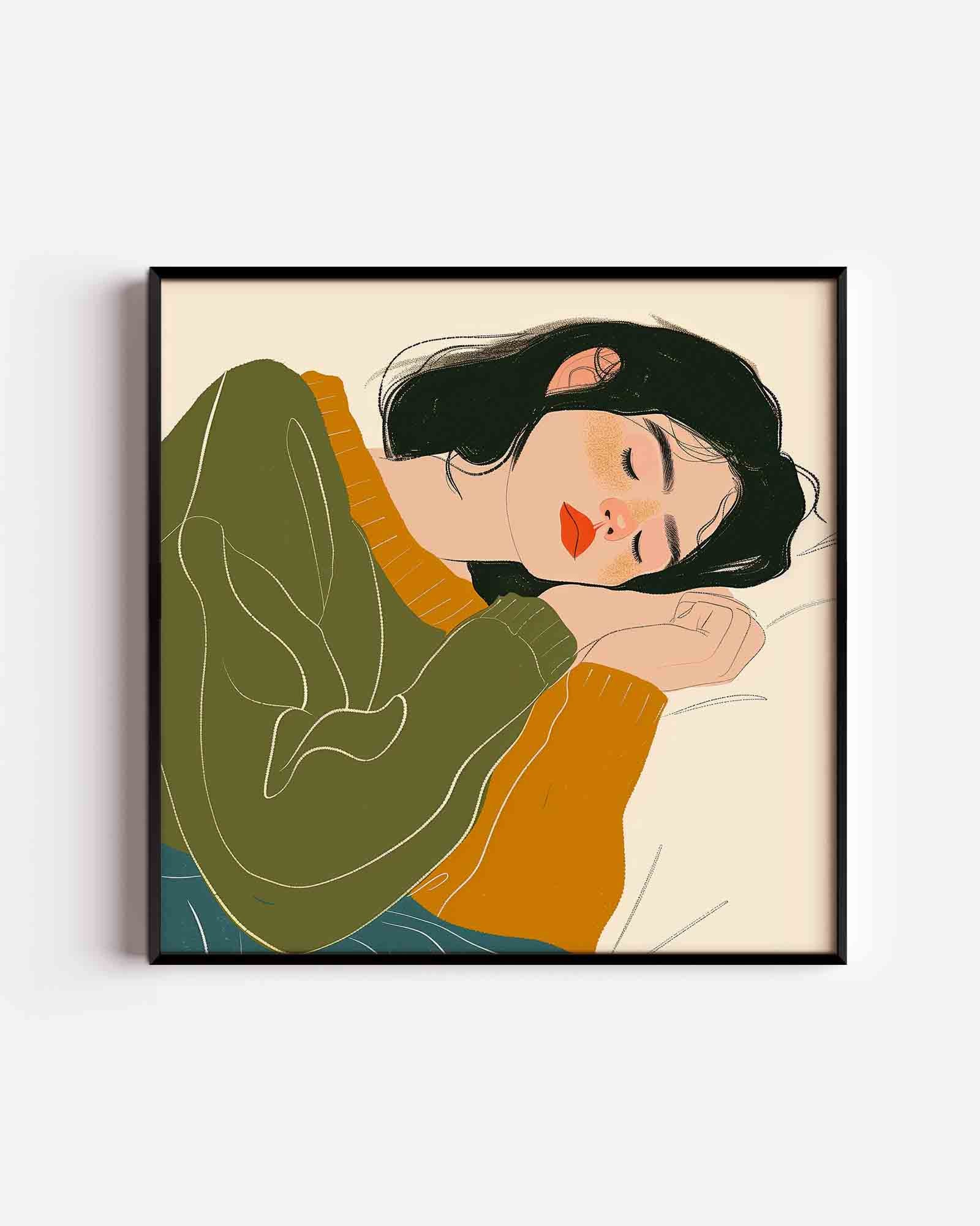 Slapende vrouw Poster