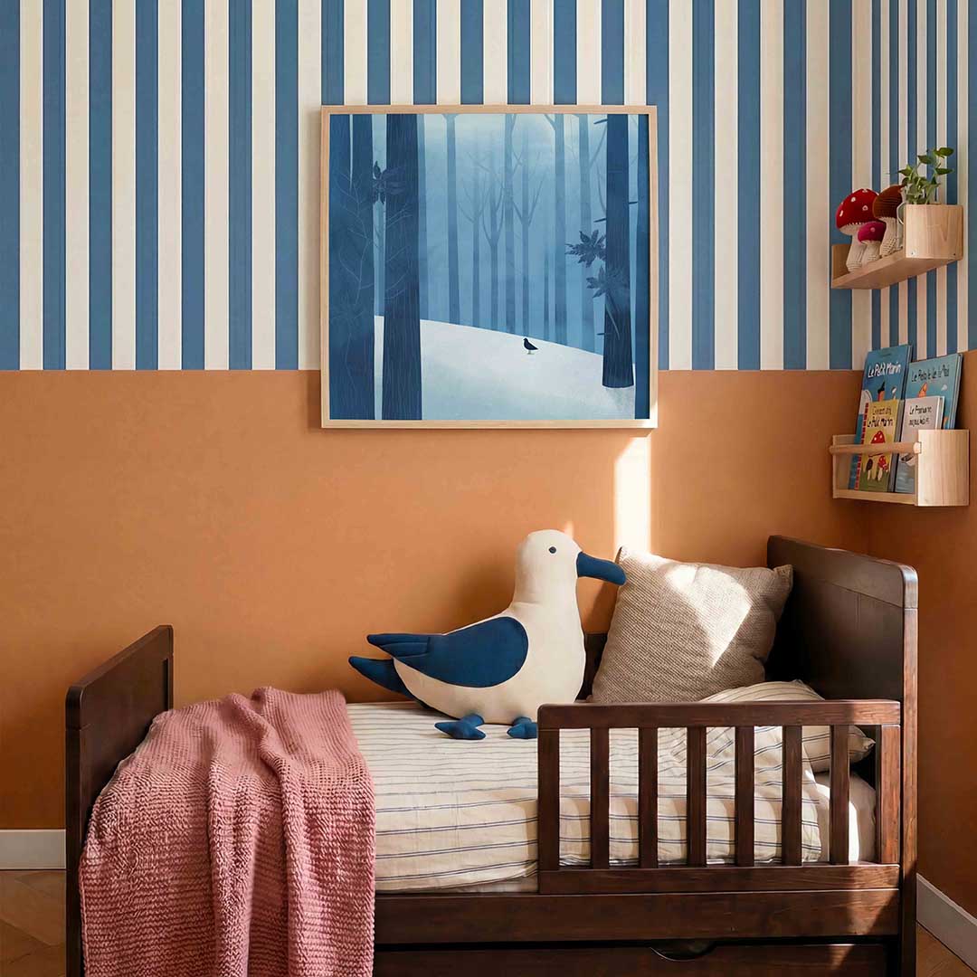 Boslandschap met vogel Poster