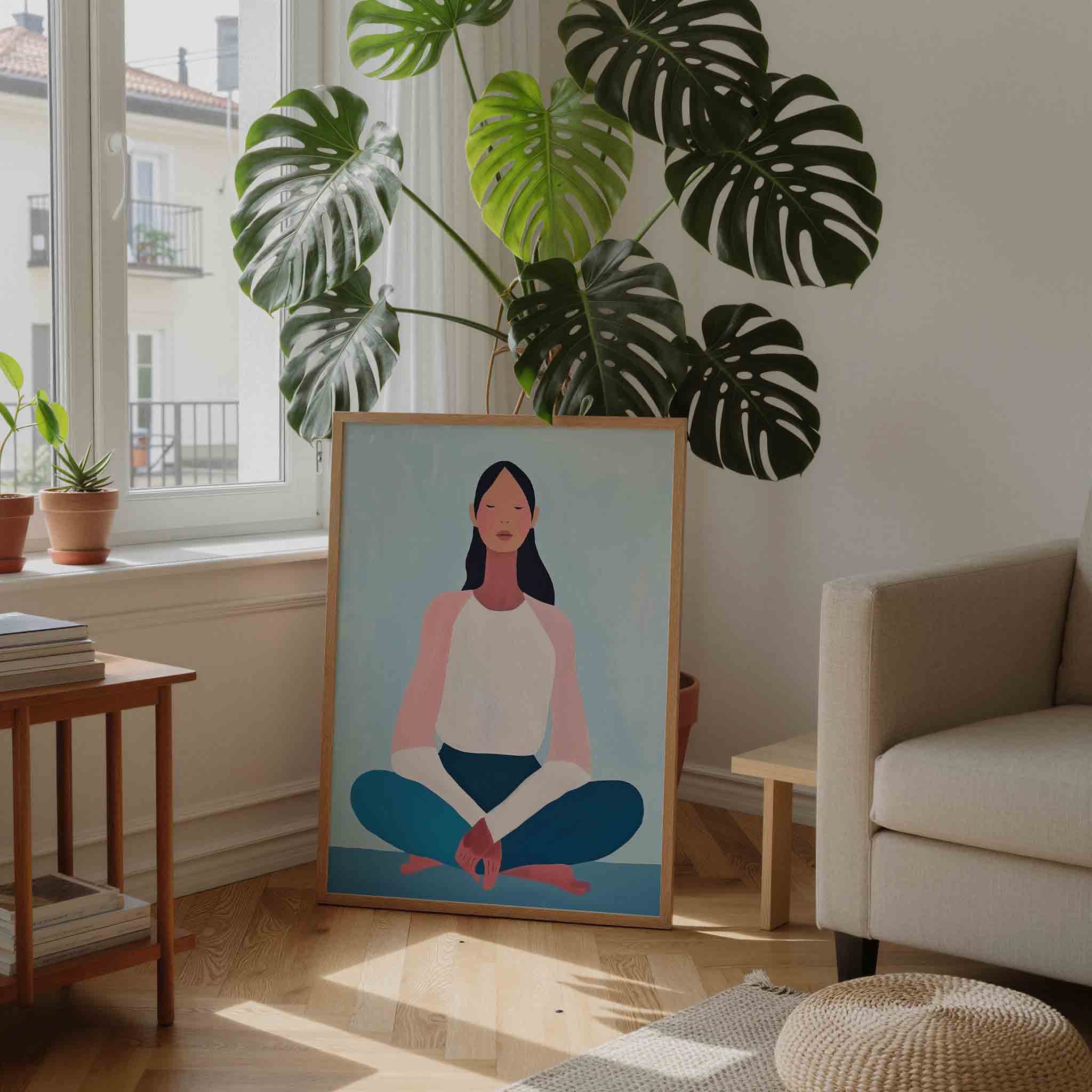 Mediterende figuur Poster