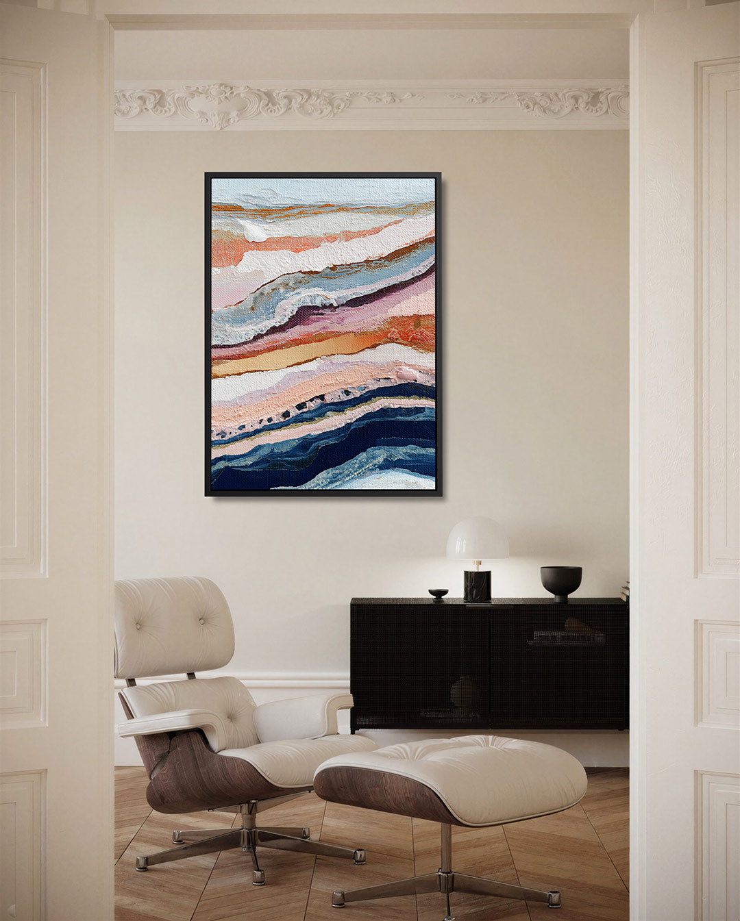 Gelaagde kleurencompositie Kunstwerk