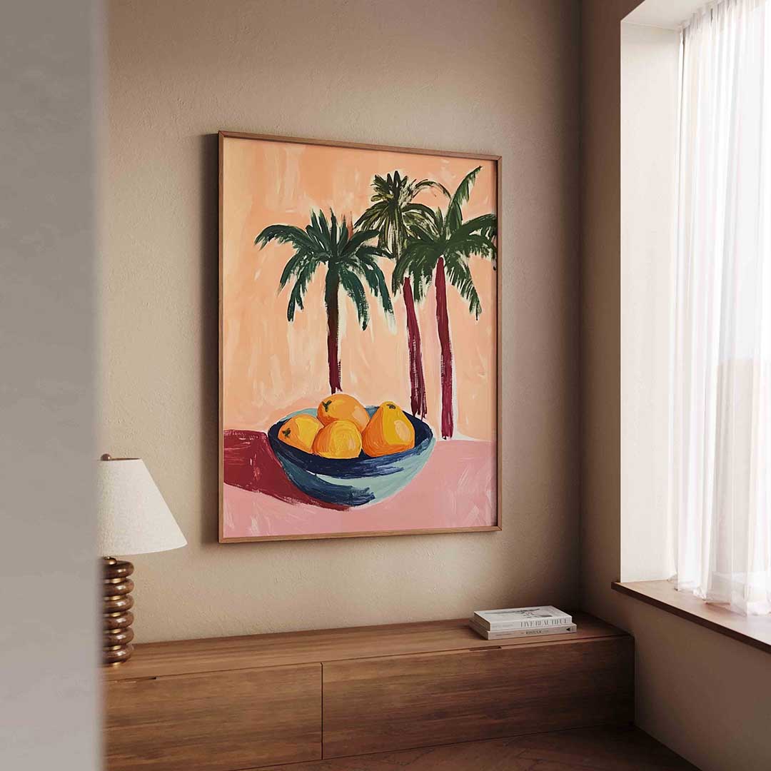 Palmbomen en fruit Poster