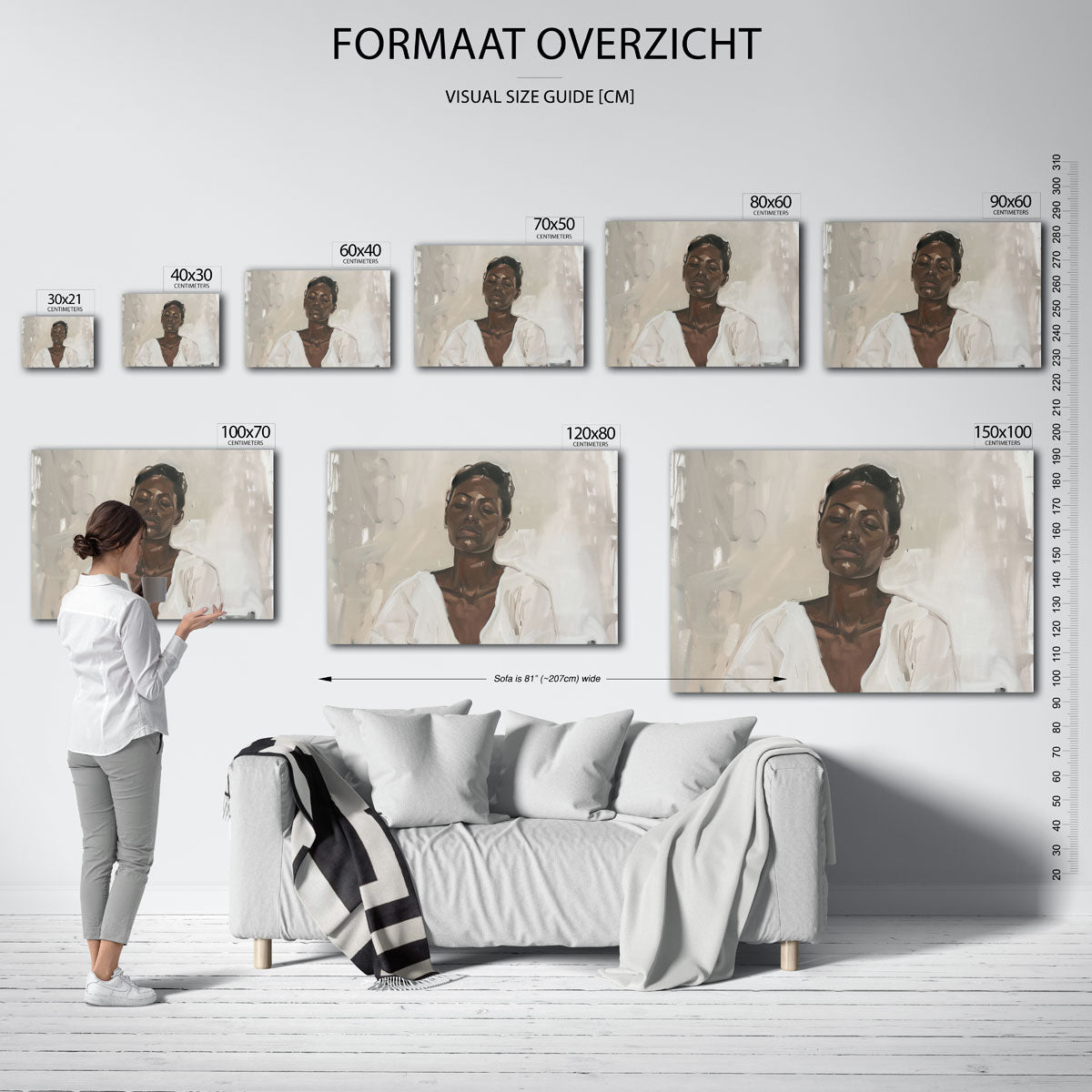 Portret met gesloten ogen Poster