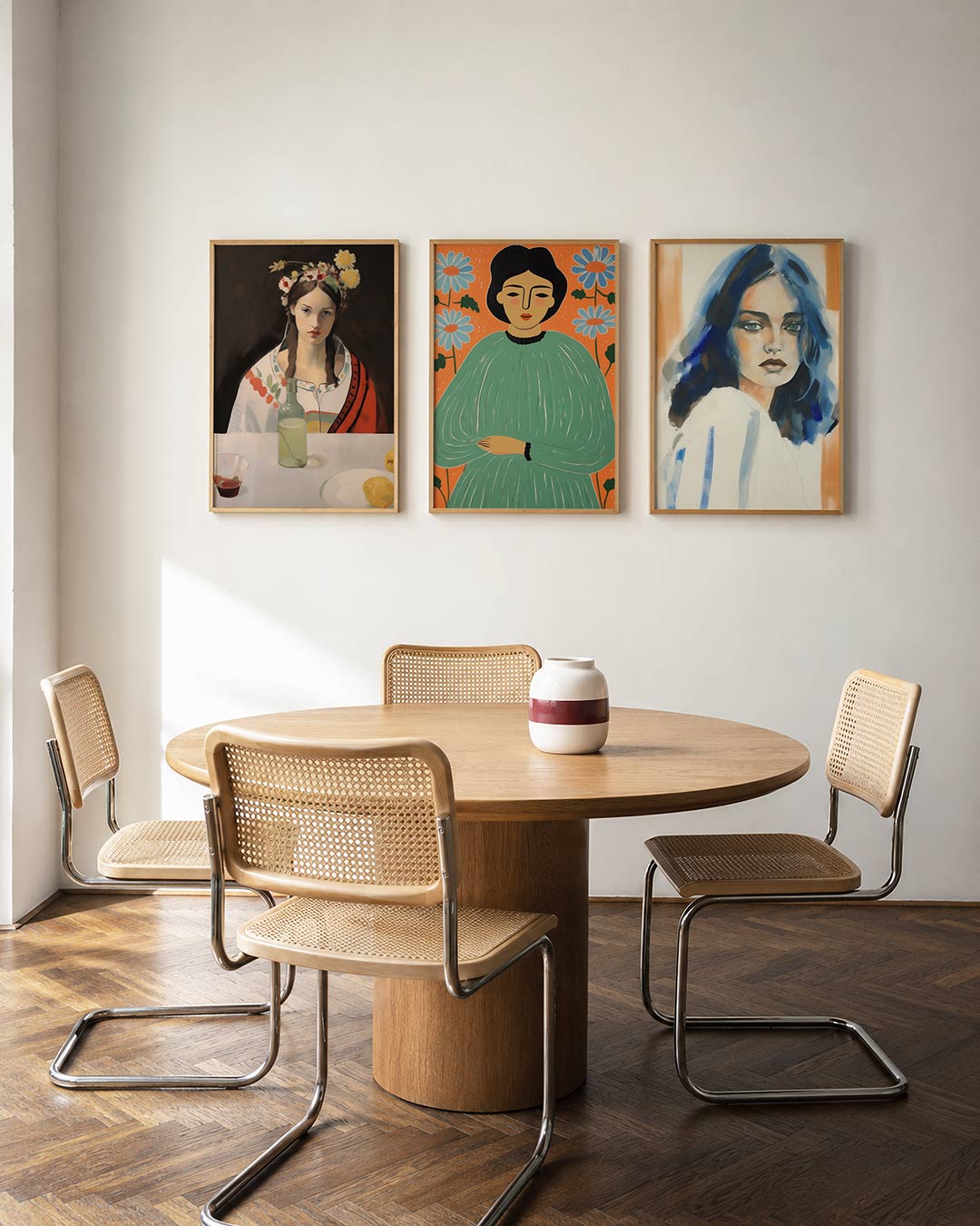Kleurrijke portretcompositie Posterset