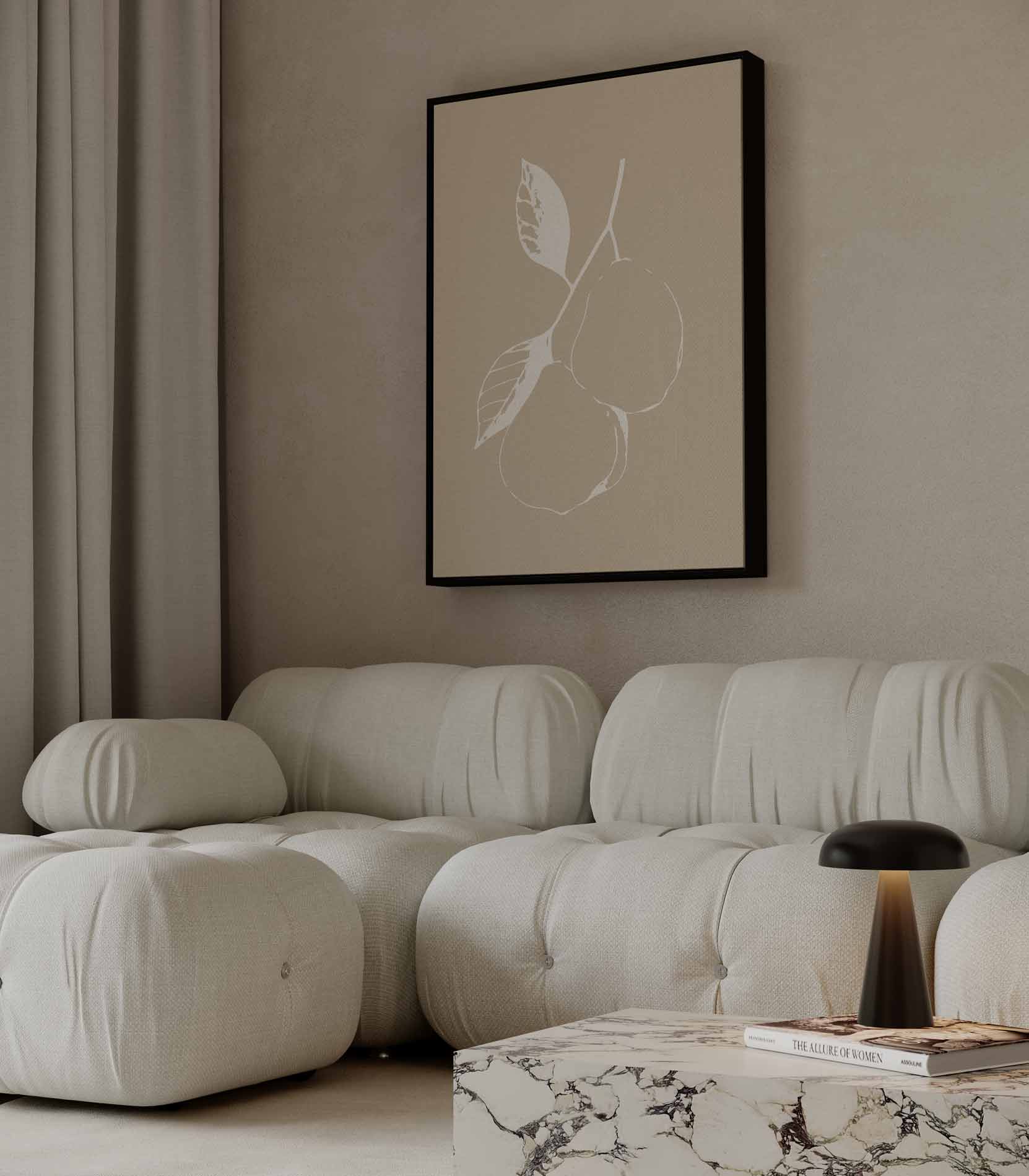 Pears in Silhouette Kunstwerk-canvas-dibond-plexiglas-wanddecoratie-WallArtistic