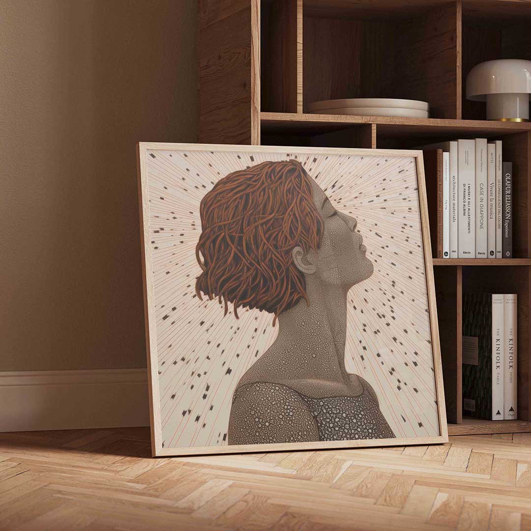 Profiel van vrouw met kort haar Poster