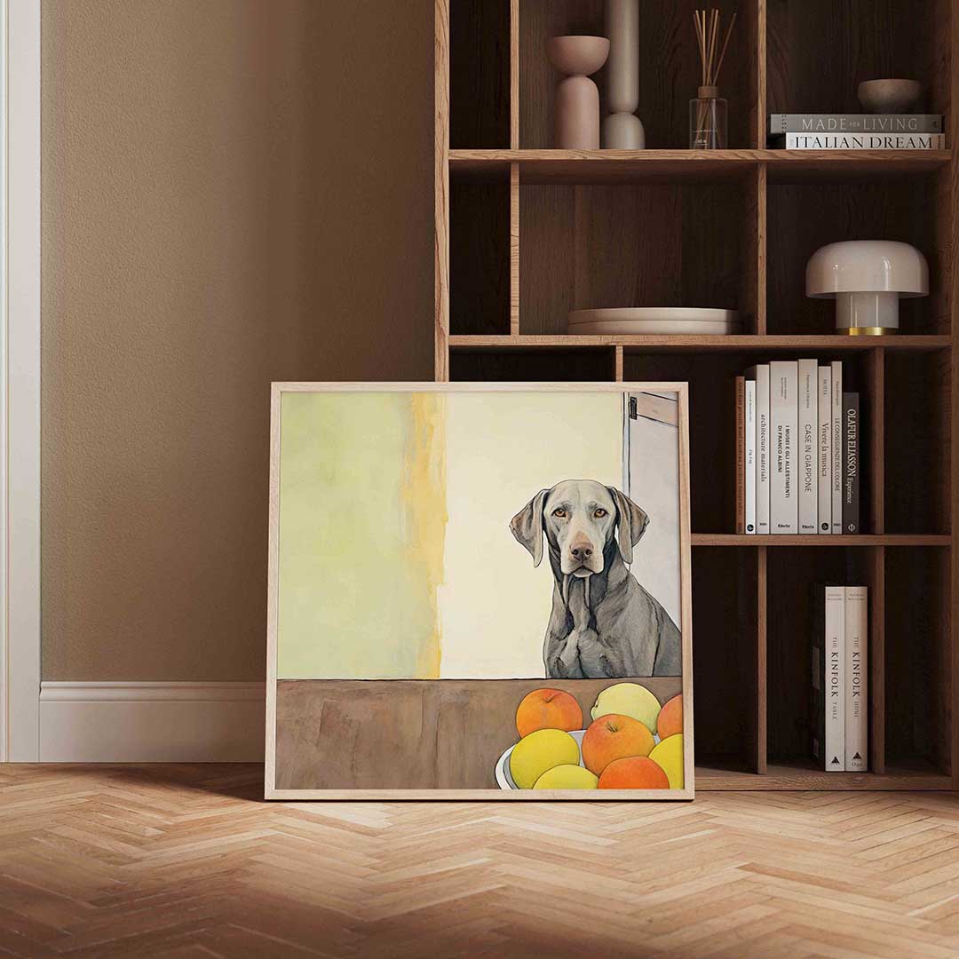 Hond en fruit Poster