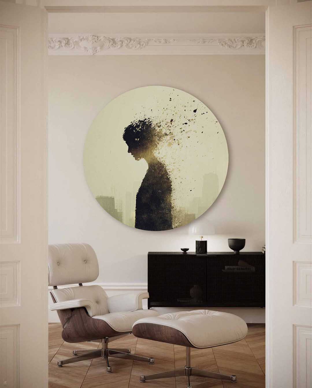 Silhouet van figuur Muurcirkel