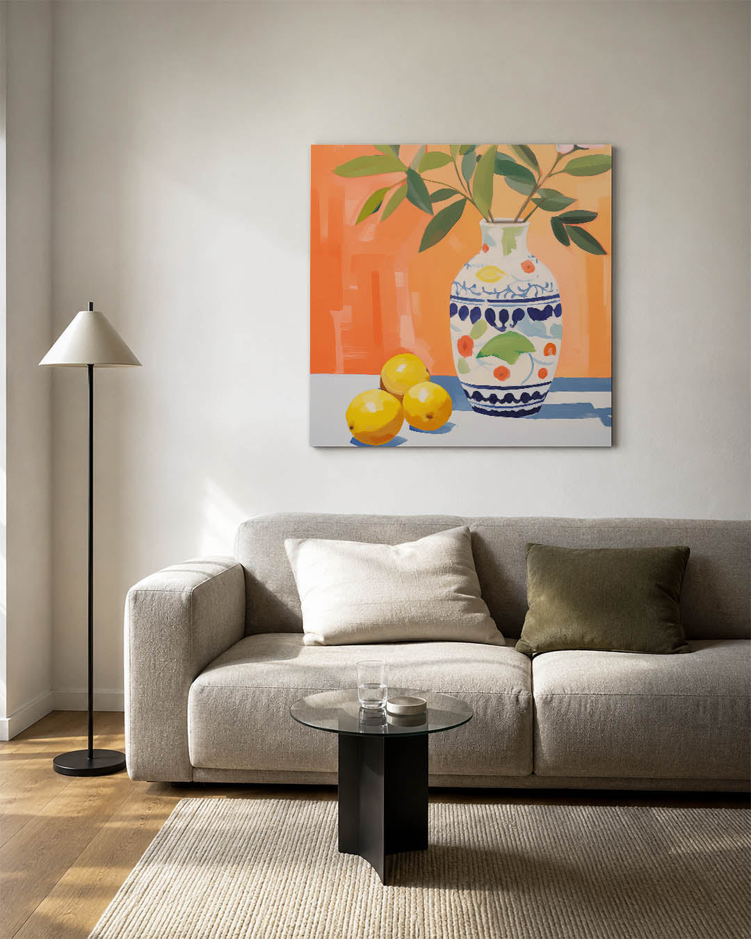 Vaas met citroenen Kunstwerk