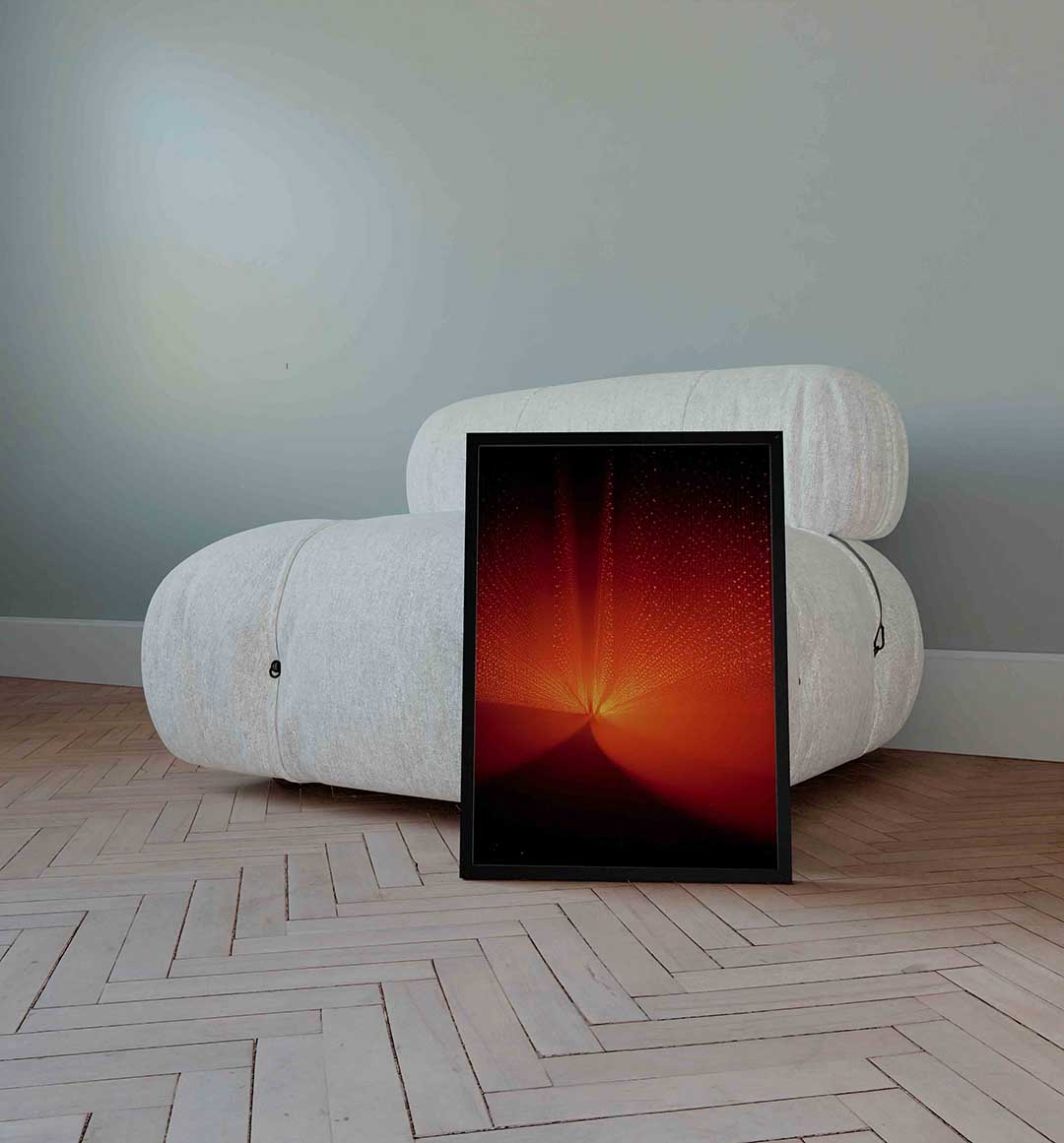 Lichtstralen en stippen Poster