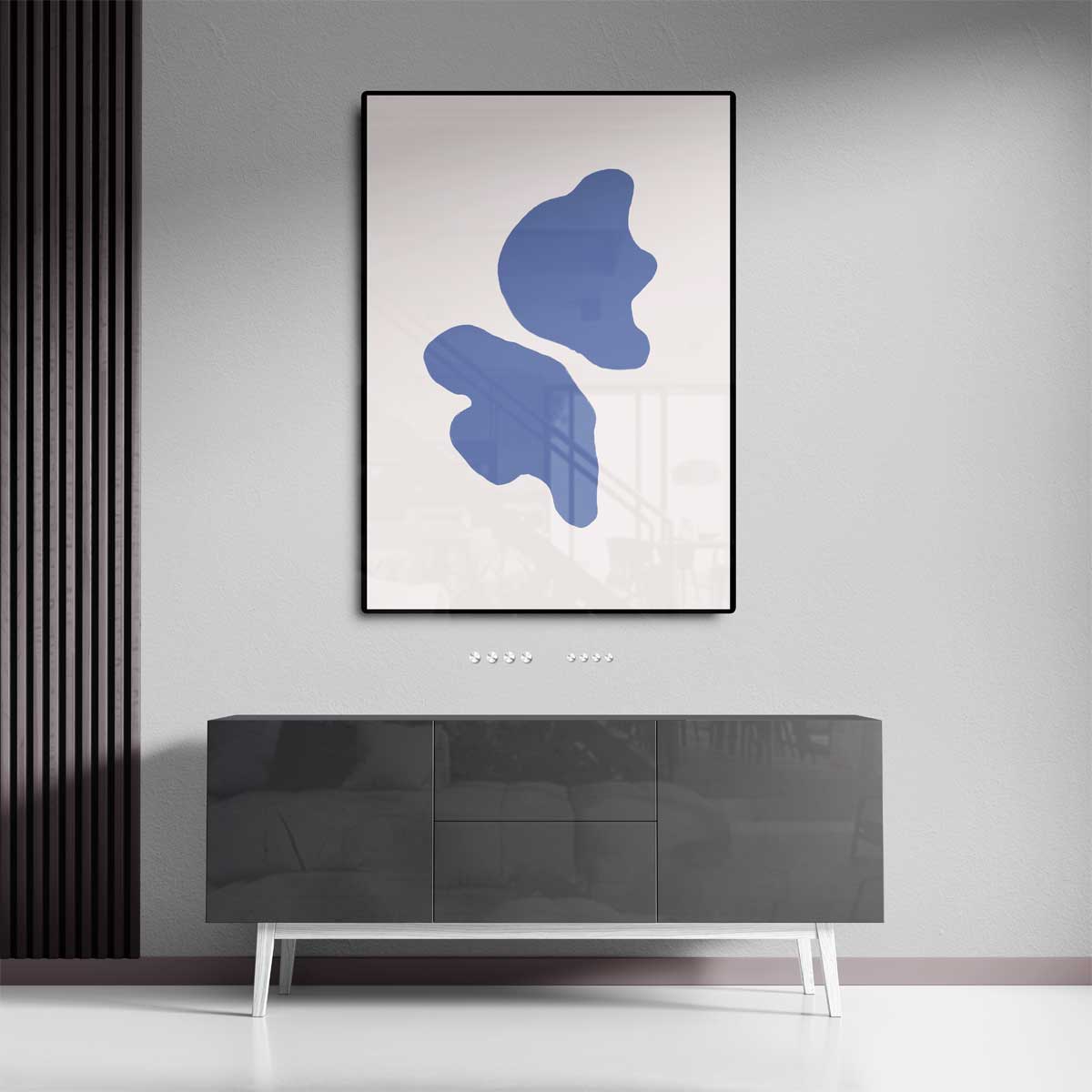 Speelse Paarse Vormen Kunstwerk-canvas-dibond-plexiglas-wanddecoratie-WallArtistic