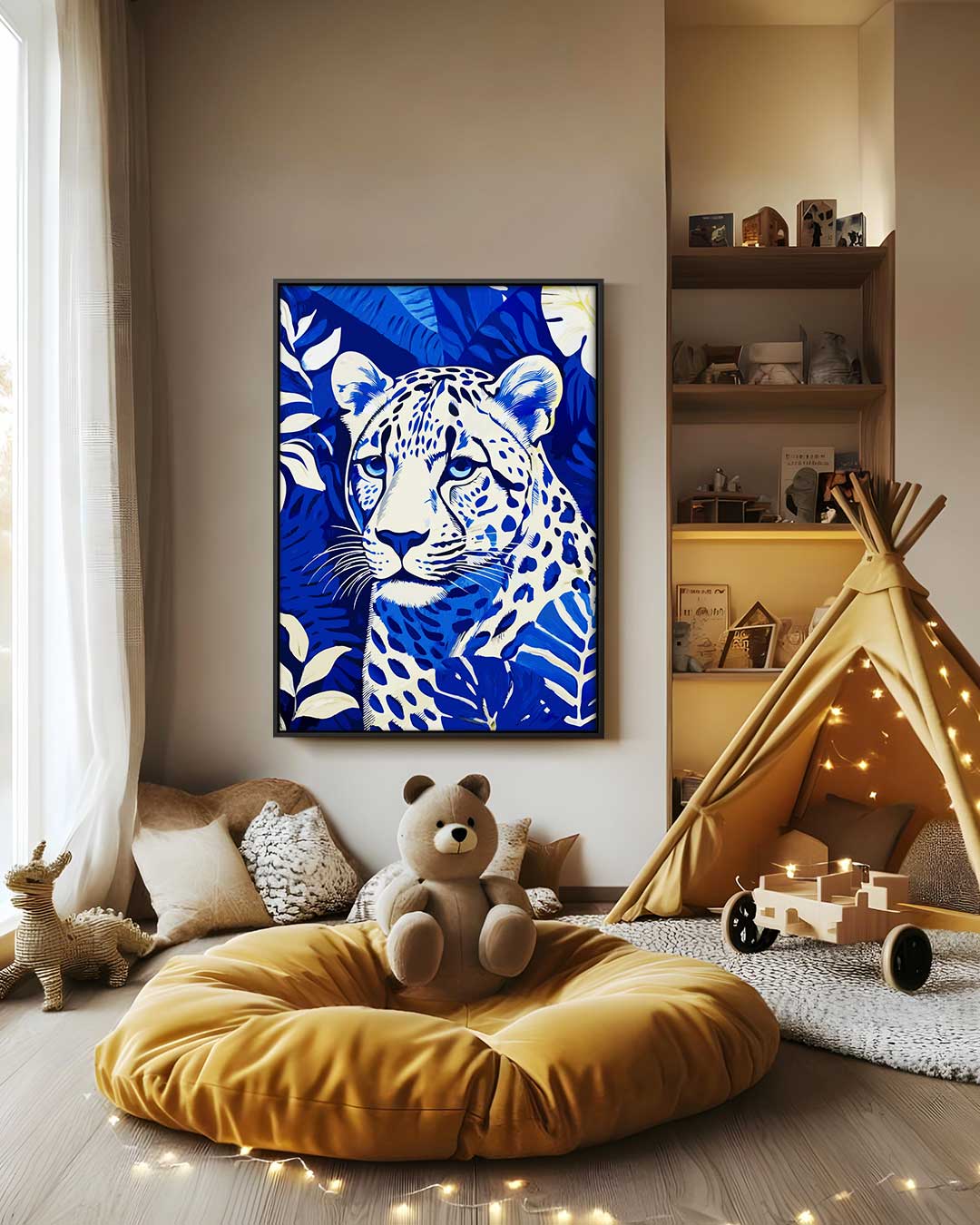 Kunstwerk „Blauer Dschungelleopard“