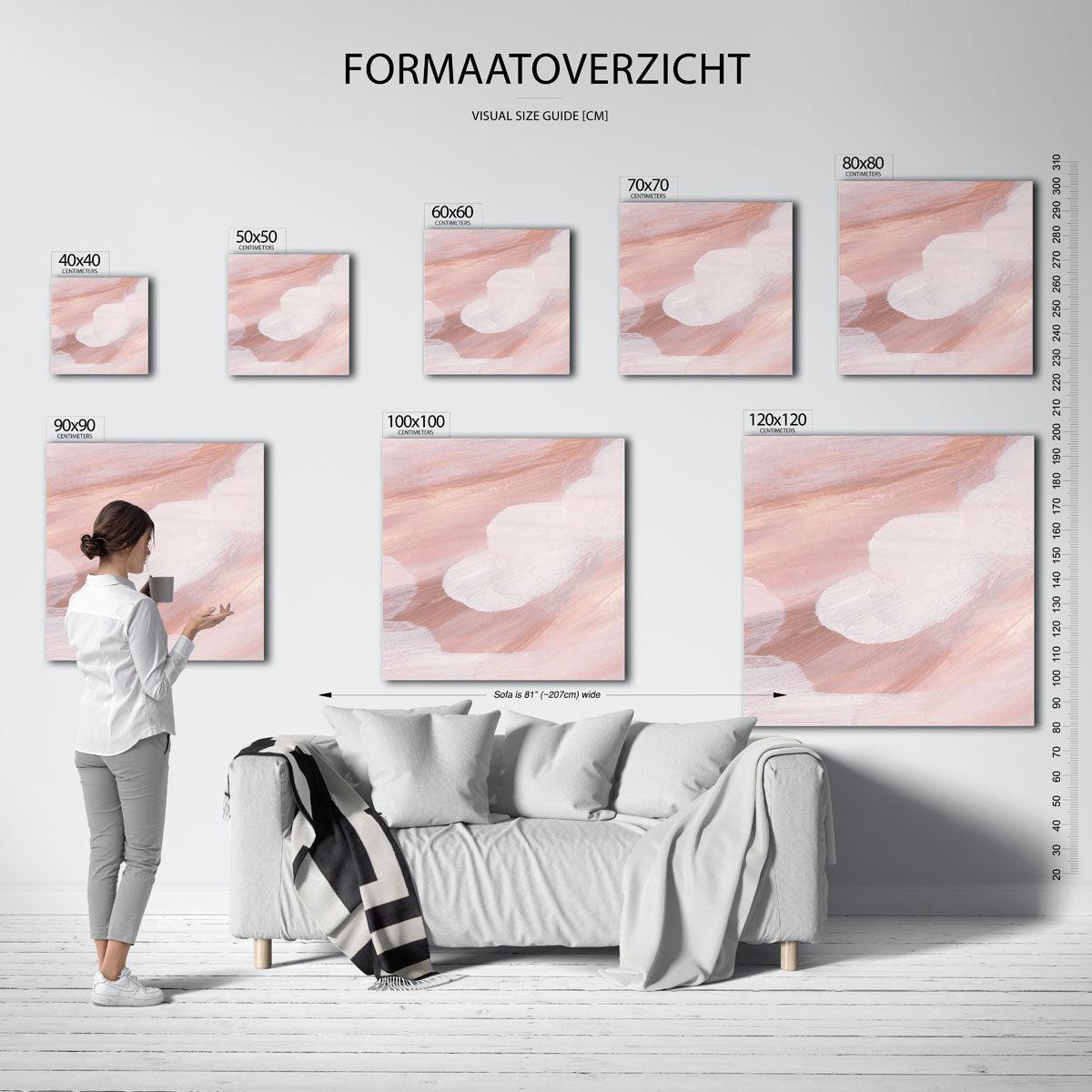 Abstracte penseelstreken Poster