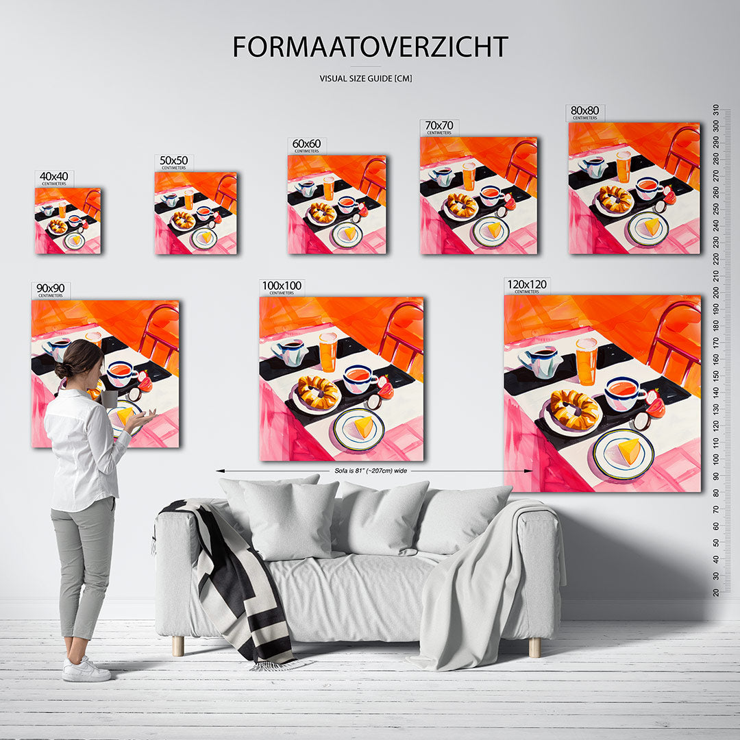 Kleurrijk ontbijt tafereel Kunstwerk