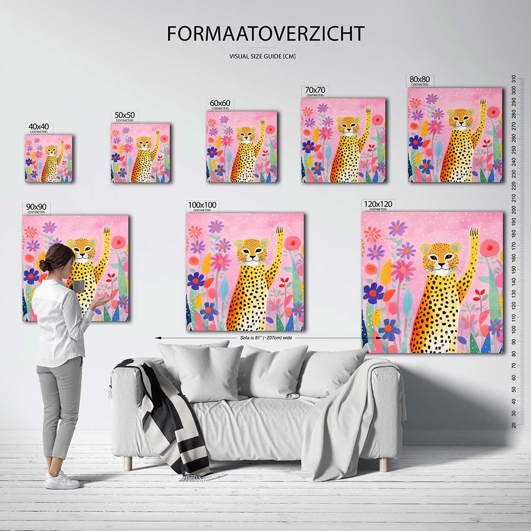 Vrolijke luipaard illustratie Kunstwerk