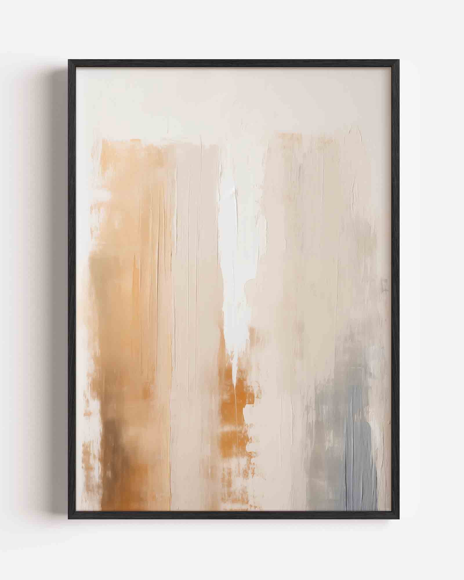 Abstracte beige en grijze Poster