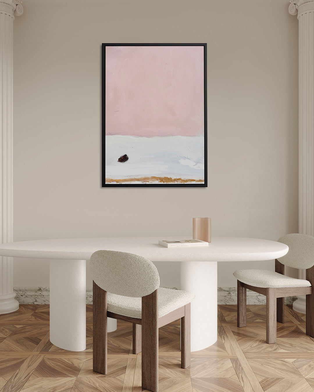 Zachte roze landschap Kunstwerk
