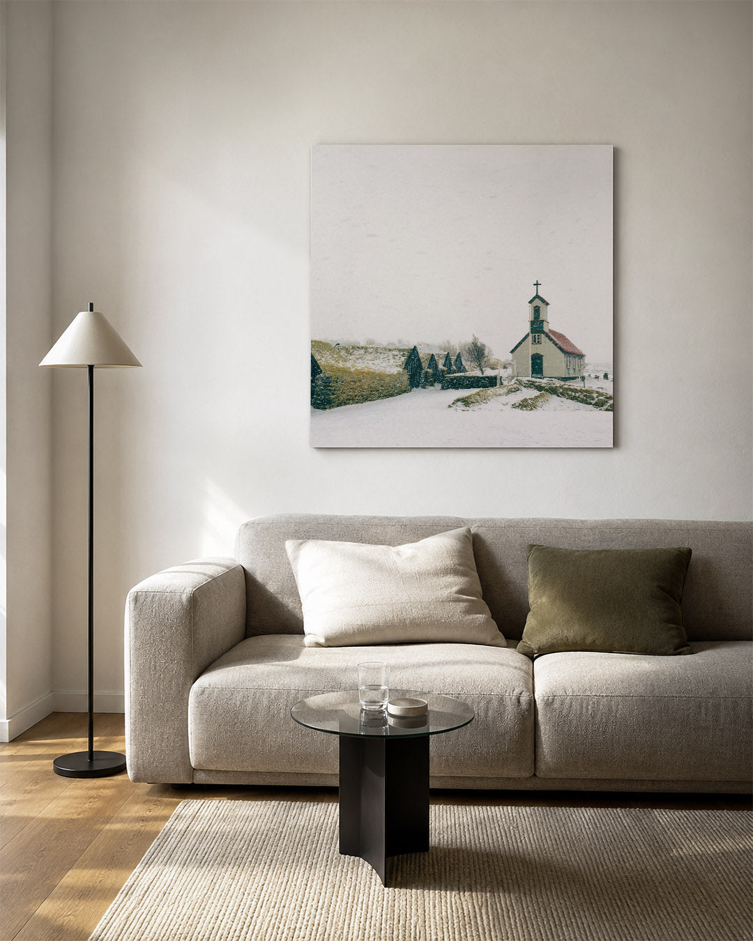 Rustieke winterkerk Kunstwerk