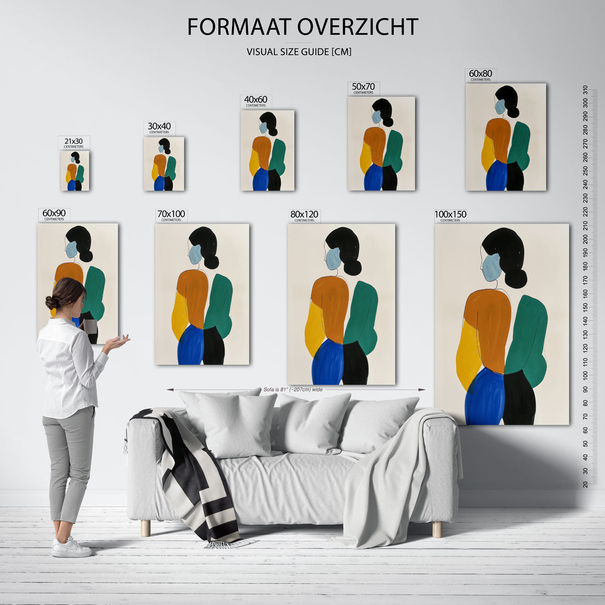Twee figuren in kleur Poster