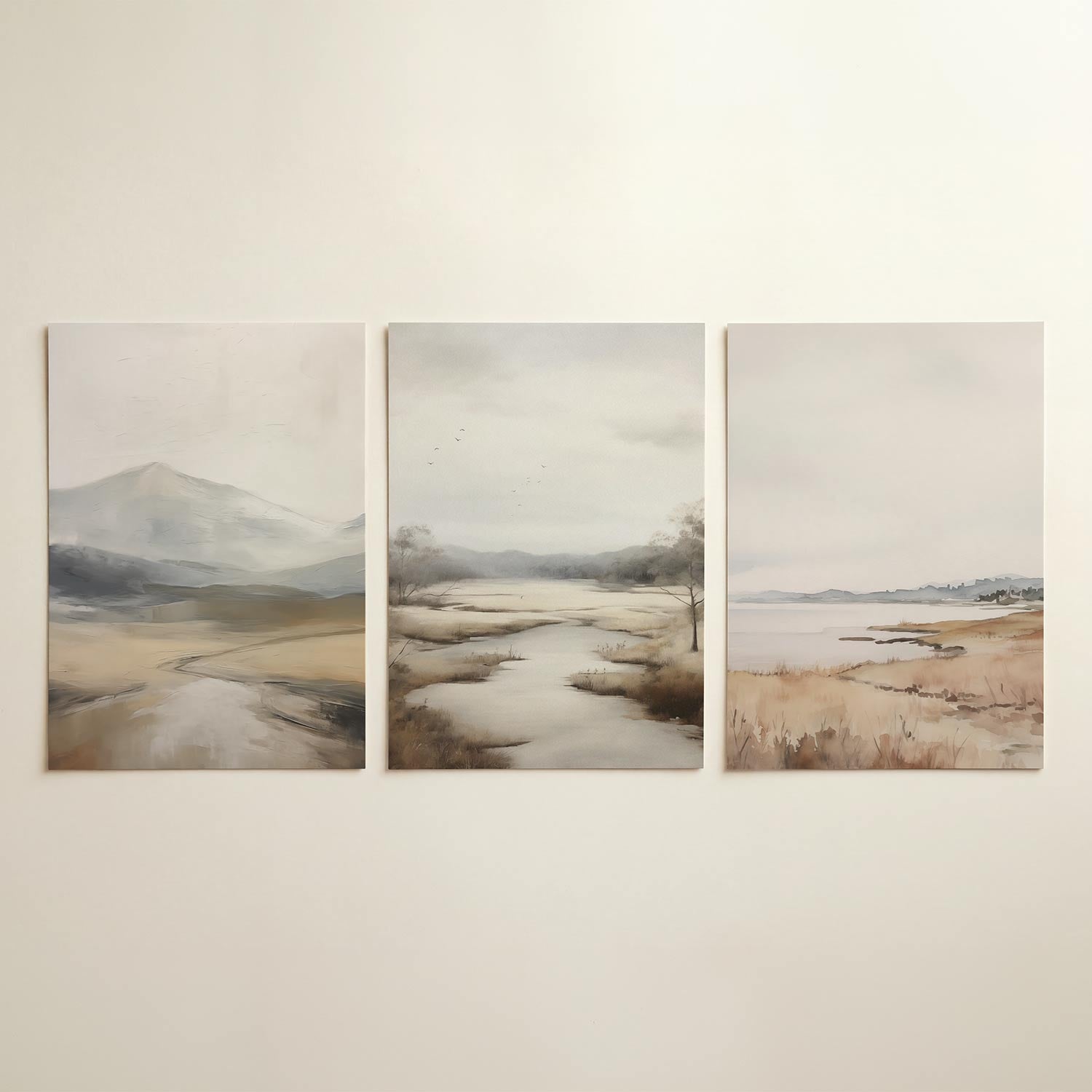 Zachte landschapstonen Posterset