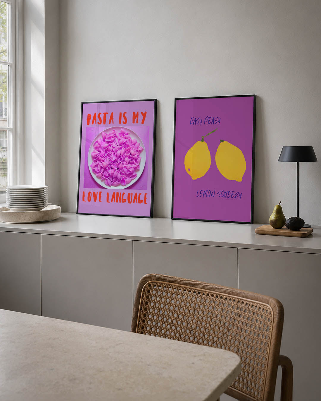 Kleurrijke pastavormen Posterset