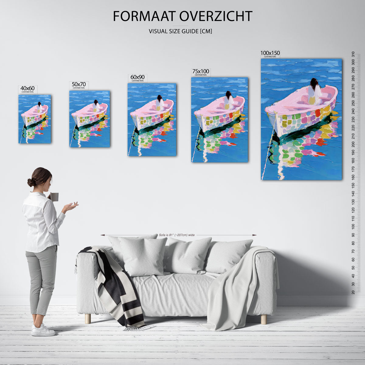 Kleurrijke boot Kunstwerk