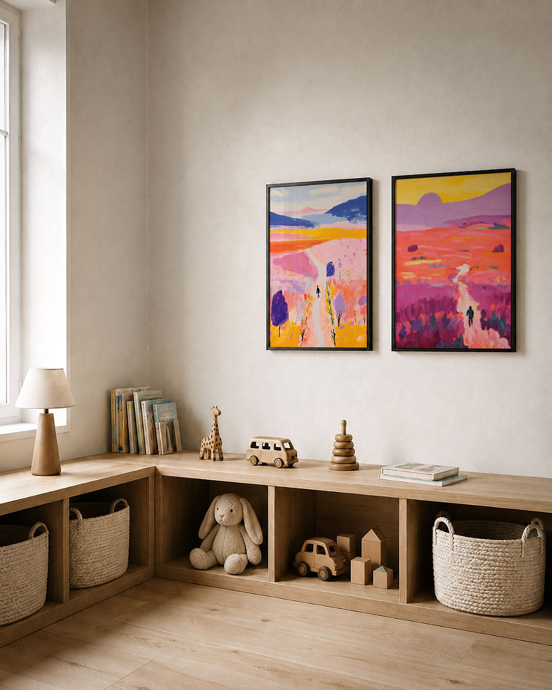 Kleurrijke landschapsdroom Posterset