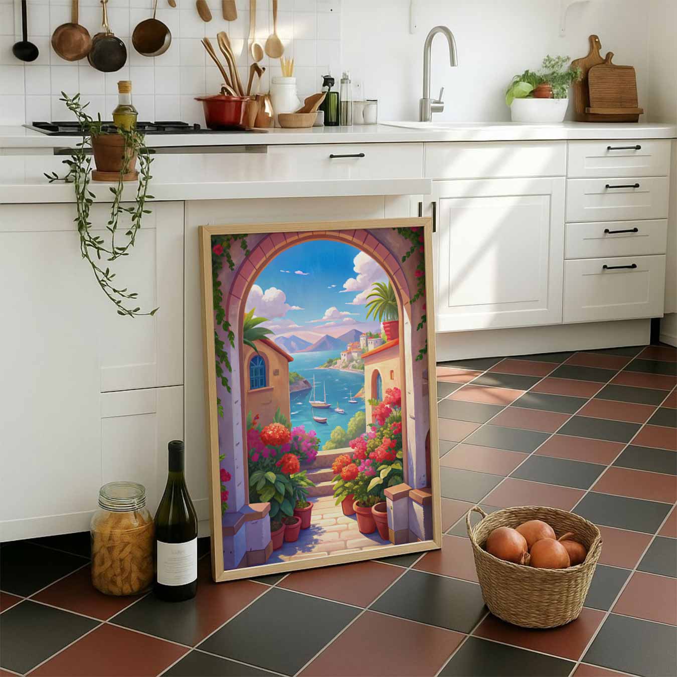 Italiaanse Kustpoort Poster-WallArtistic