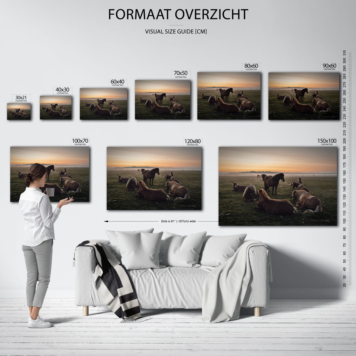 Rustige paardenweide Poster