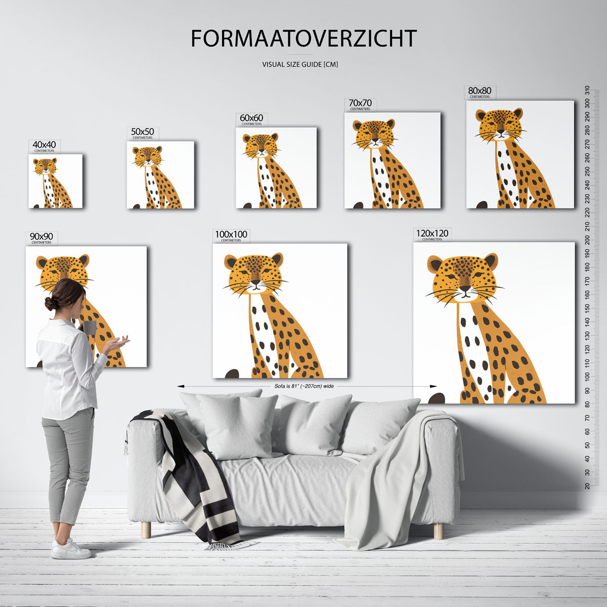 Luipaard illustratie Poster