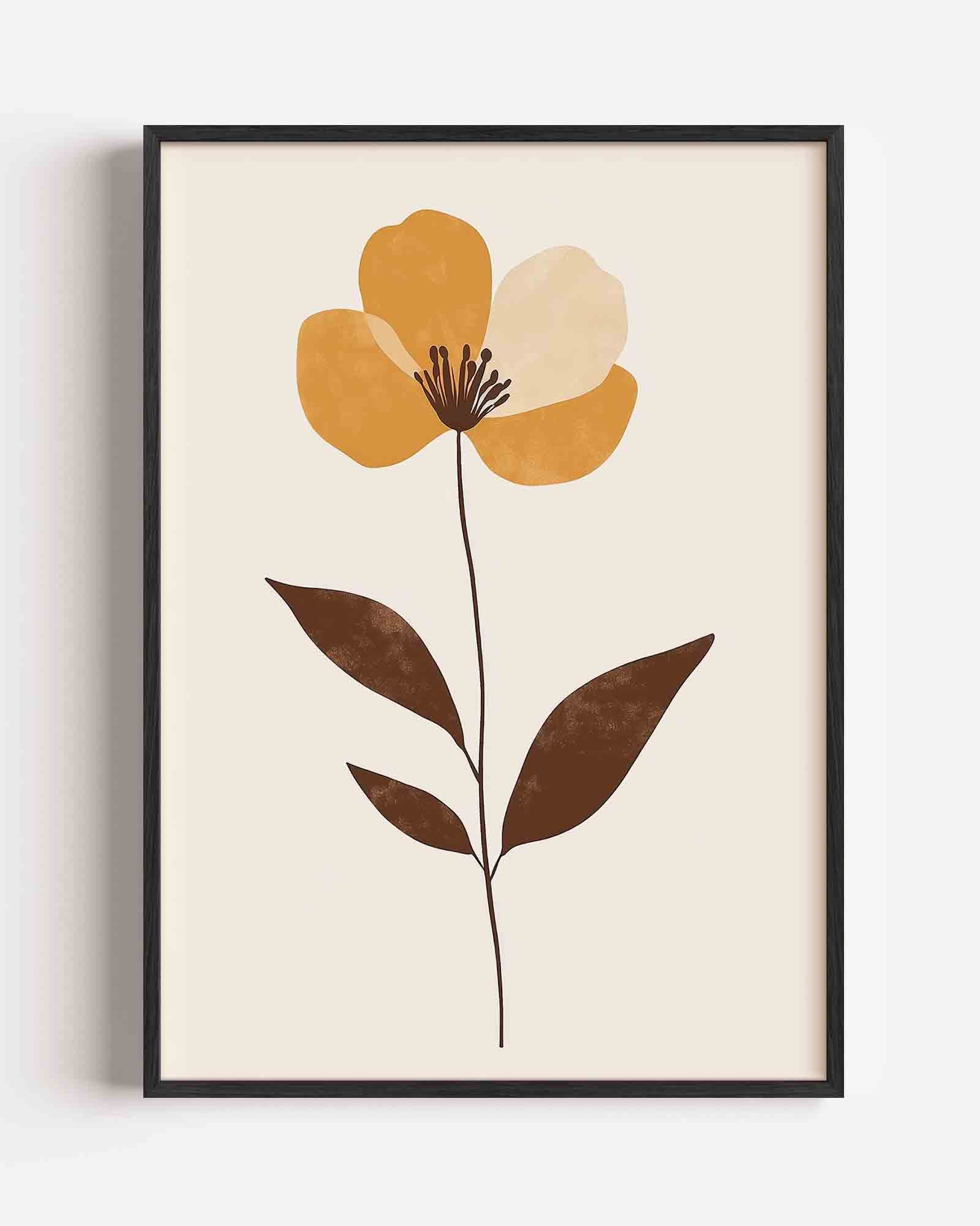 Bloem met bruine bladeren Poster