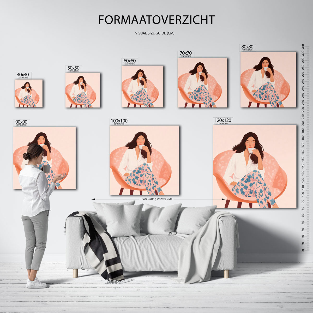 Vrouw met kopje Poster