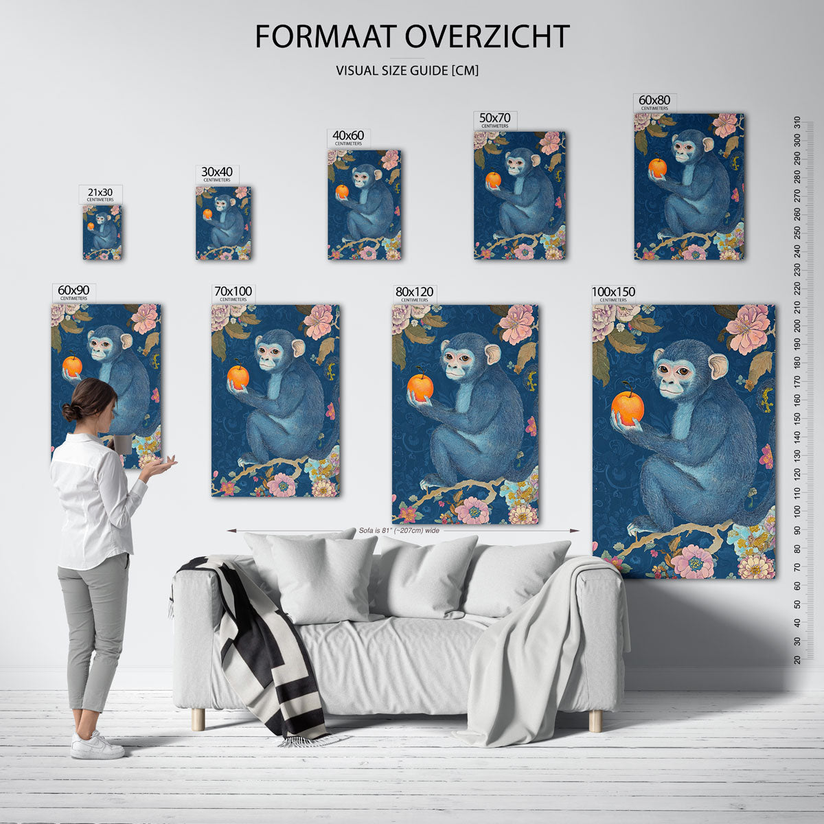 Aap met sinaasappel Poster