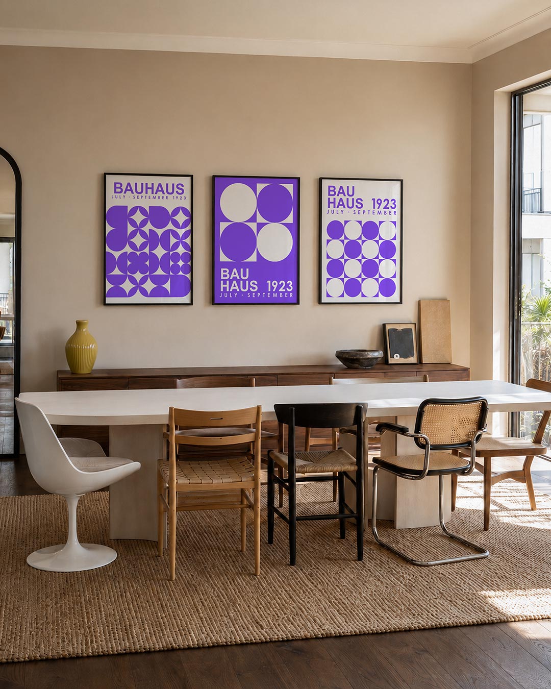 Vormenspel in paars Posterset