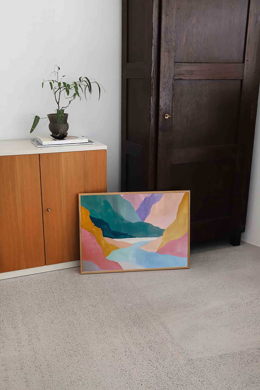 Abstracte landschapsvormen Poster